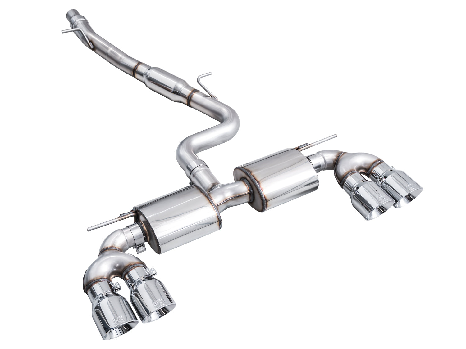 AWE Touring Edition Exhaust for Volkswagen MK8 Golf R - Chrome Silver Tips