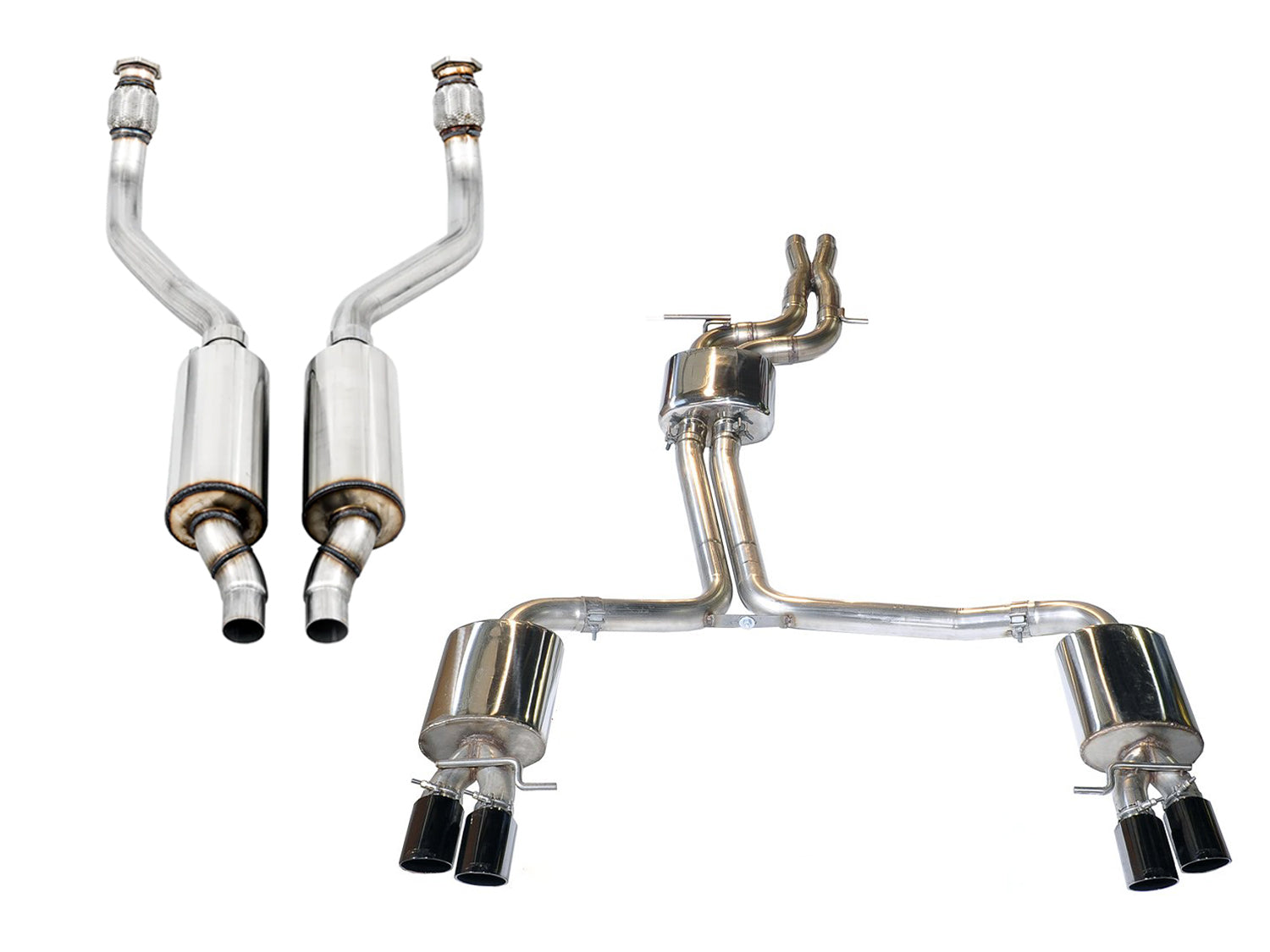 AWE Audi B8 / B8.5 S5 Cabrio Touring Edition Exhaust with Downpipes - Diamond Black Tips