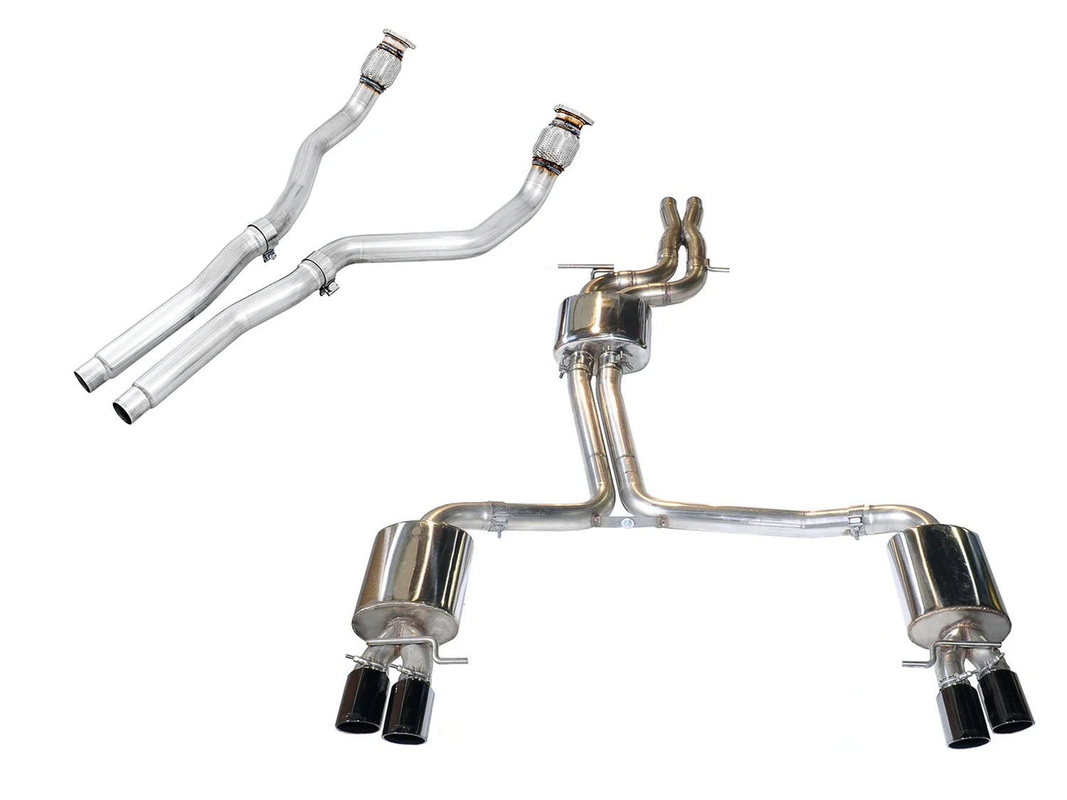AWE Audi B8 / B8.5 S5 Cabrio Touring Edition Exhaust with Downpipes - Diamond Black Tips