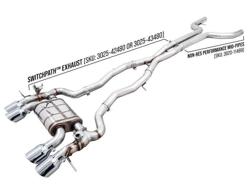 AWE Non-Resonated Performance Mid Pipe for BMW G8X M3/M4