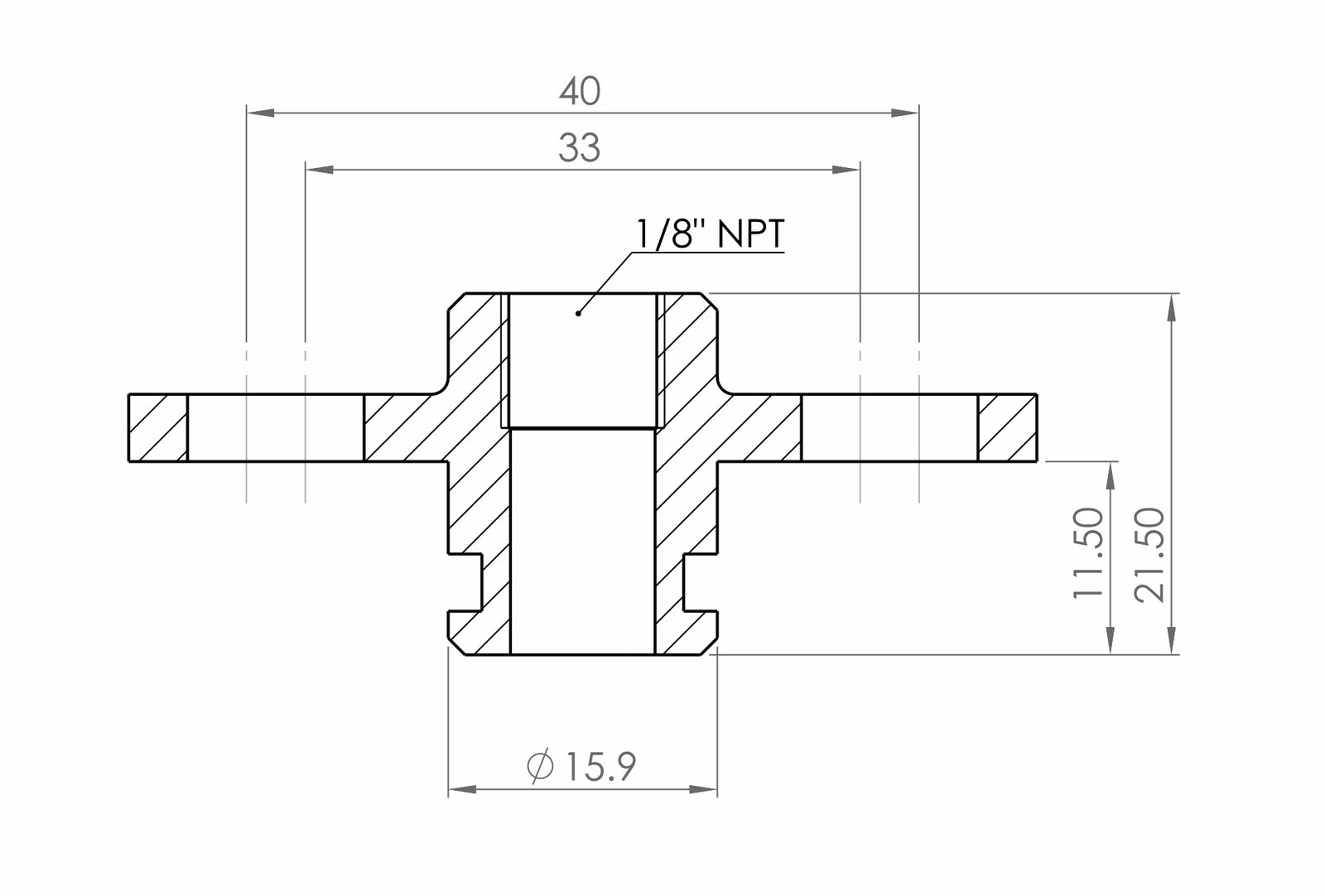 GFB 5753 EVO Fuel Rail Adaptor to 1/8″ NPT