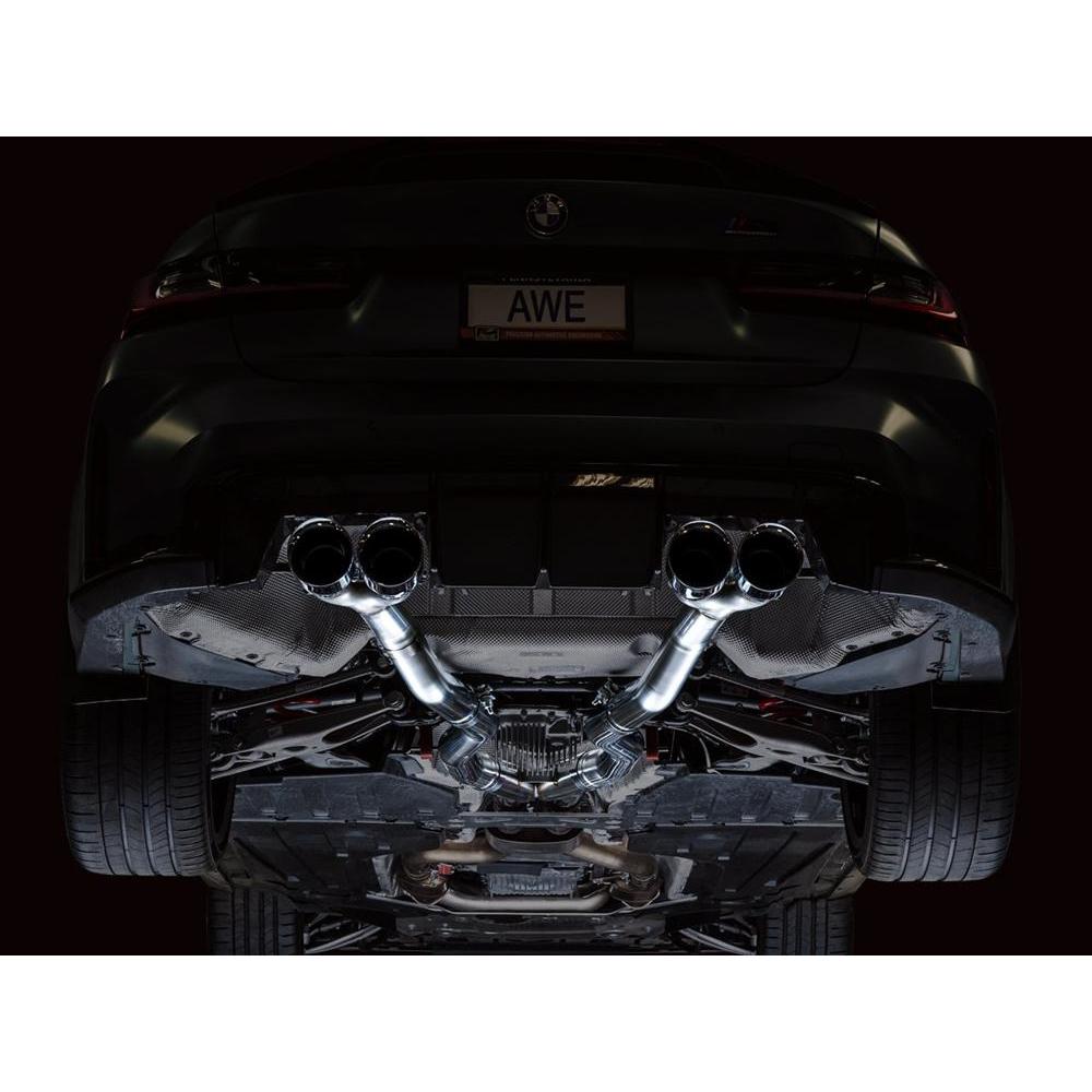 AWE Track Edition Catback Exhaust for BMW G8X M3/M4 - Diamond Black Tips