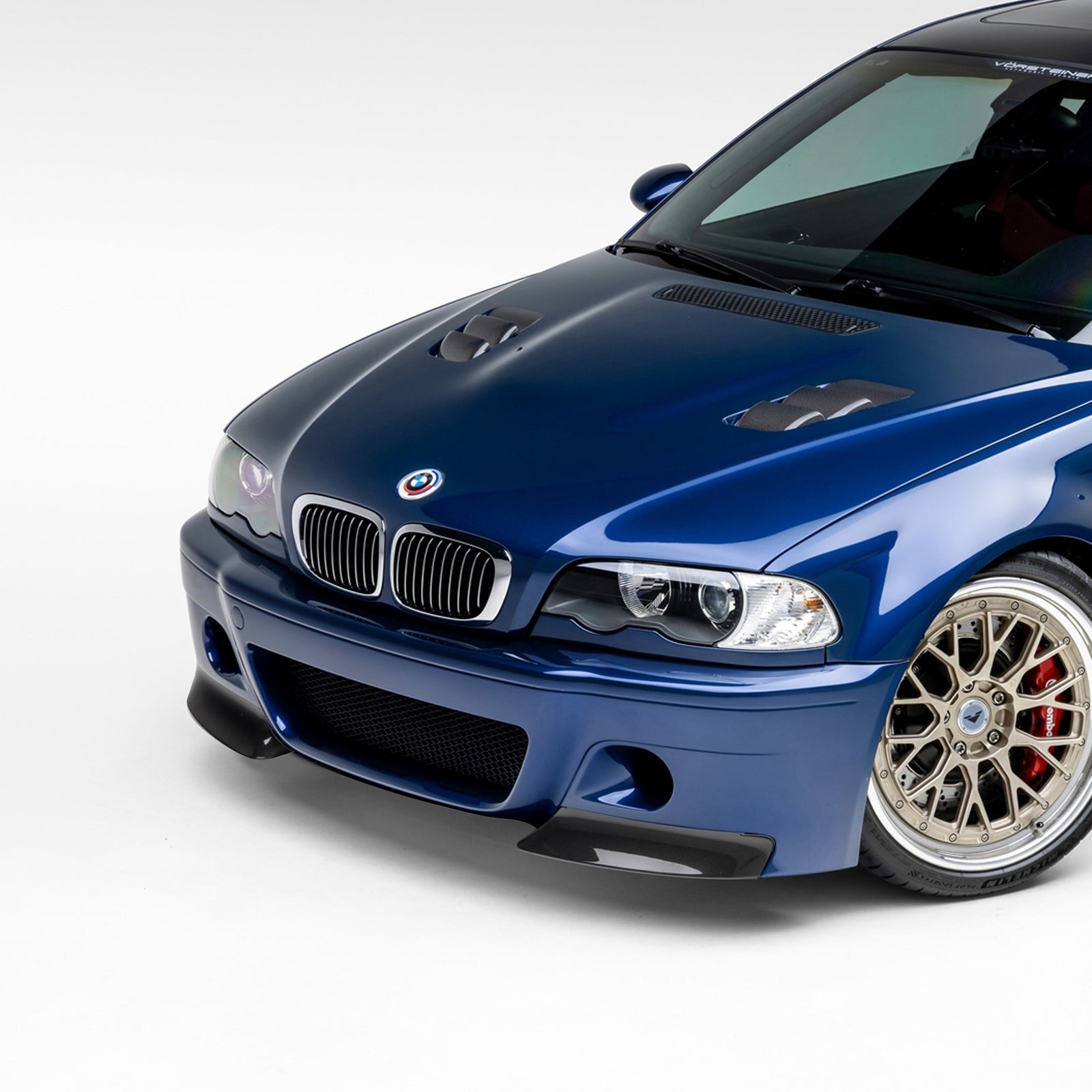 Vorsteiner V20 Aero Front Bumper with 2-Piece Splitter - Gloss Carbon Fibre PP 1x1 - BMW E46 M3 S54