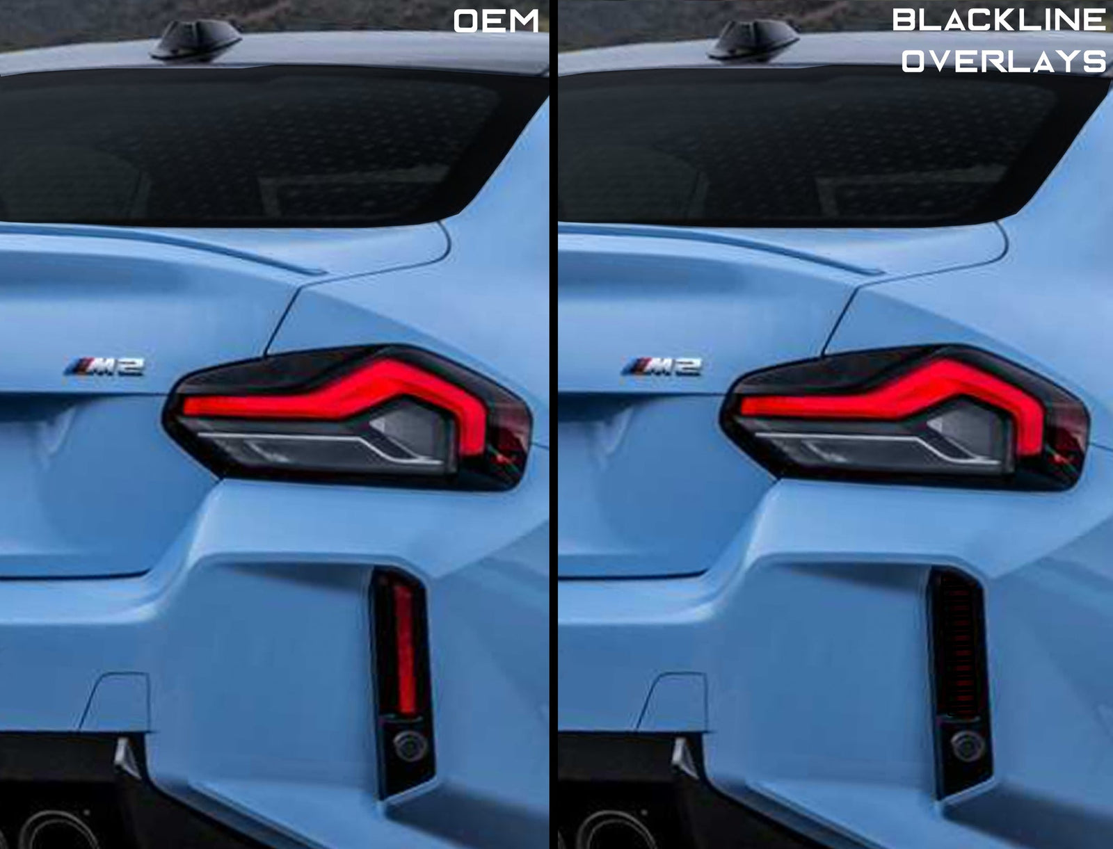 Goldenwrench Supply BMW M2 2023+ (G87) BLACKLINE Rear Reflector Overlay Kit
