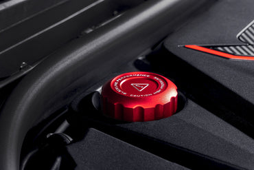 Goldenwrench Supply BMW 2017+ S63/S68 Engine BLACKLINE Performance Edition RED Engine Cap Set (Oil Cap / Coolant Caps)