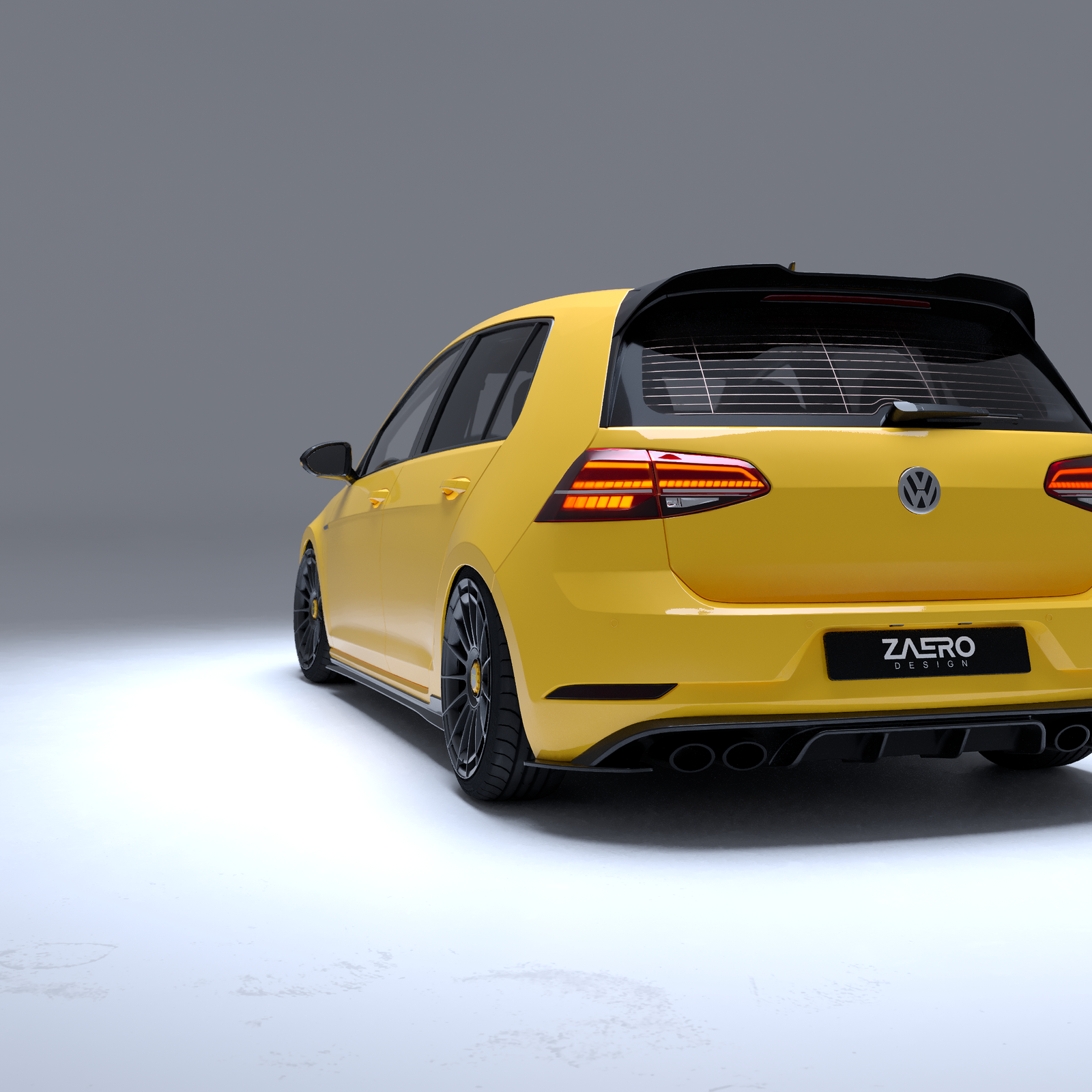 Zaero Design EVO-1 Rear Diffuser for Volkswagen Golf MK7.5R 2018-2021