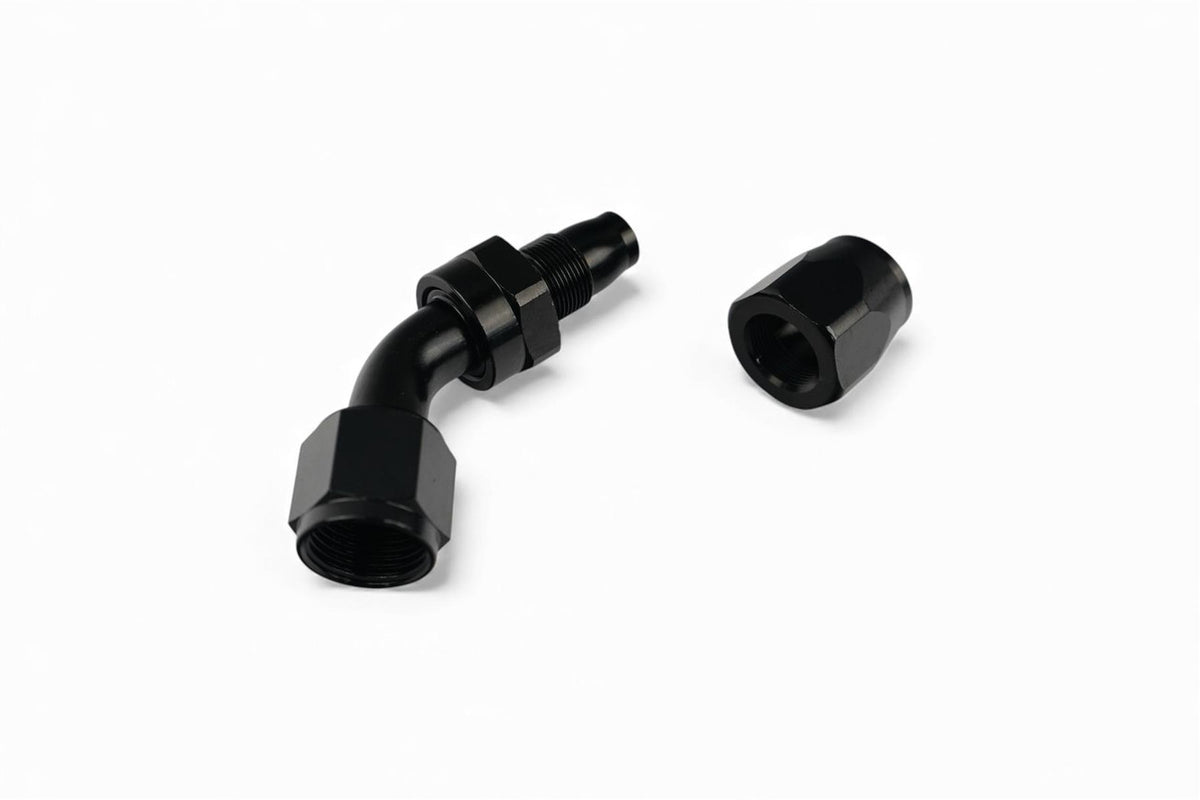 Black AN-10 Swivel 45 Degree Oil Cooler Fitting