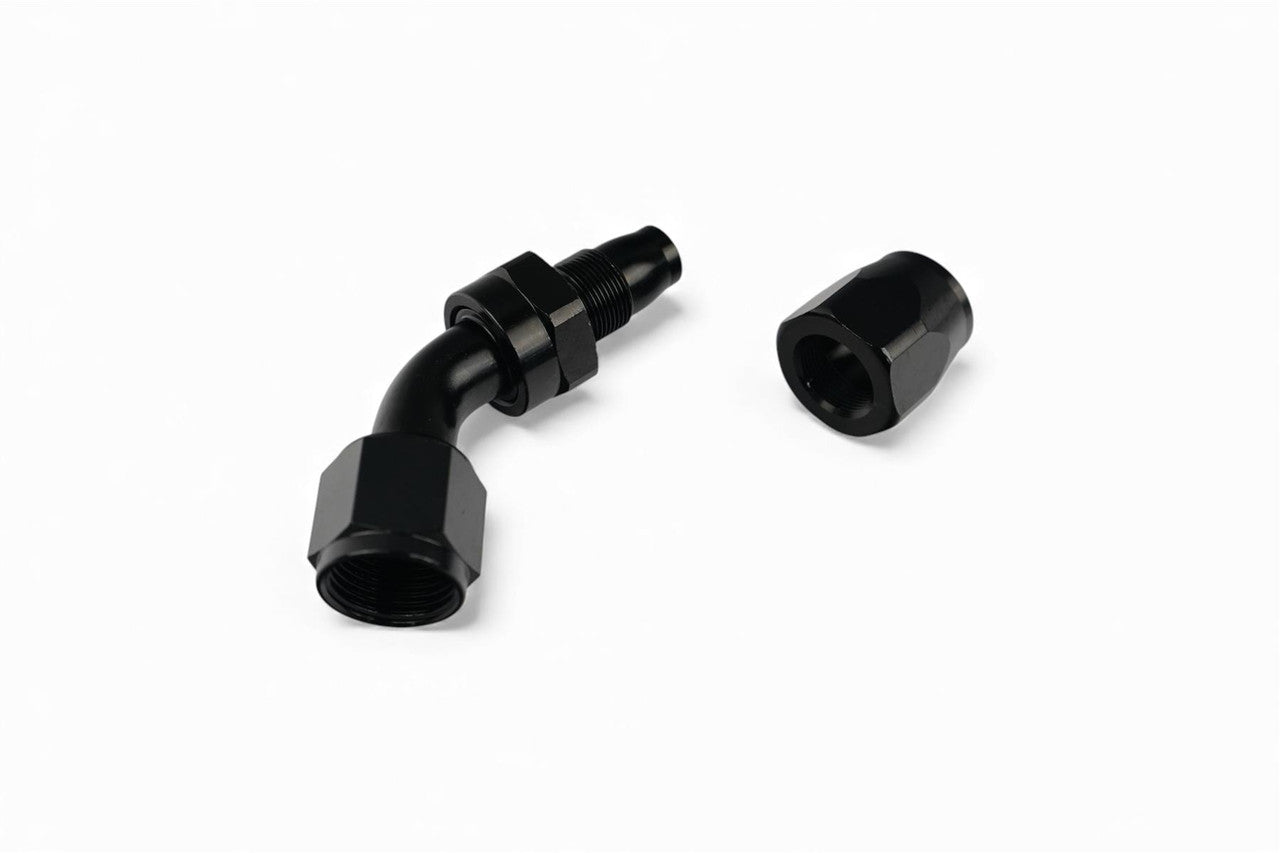 Black AN-10 Swivel 45 Degree Oil Cooler Fitting