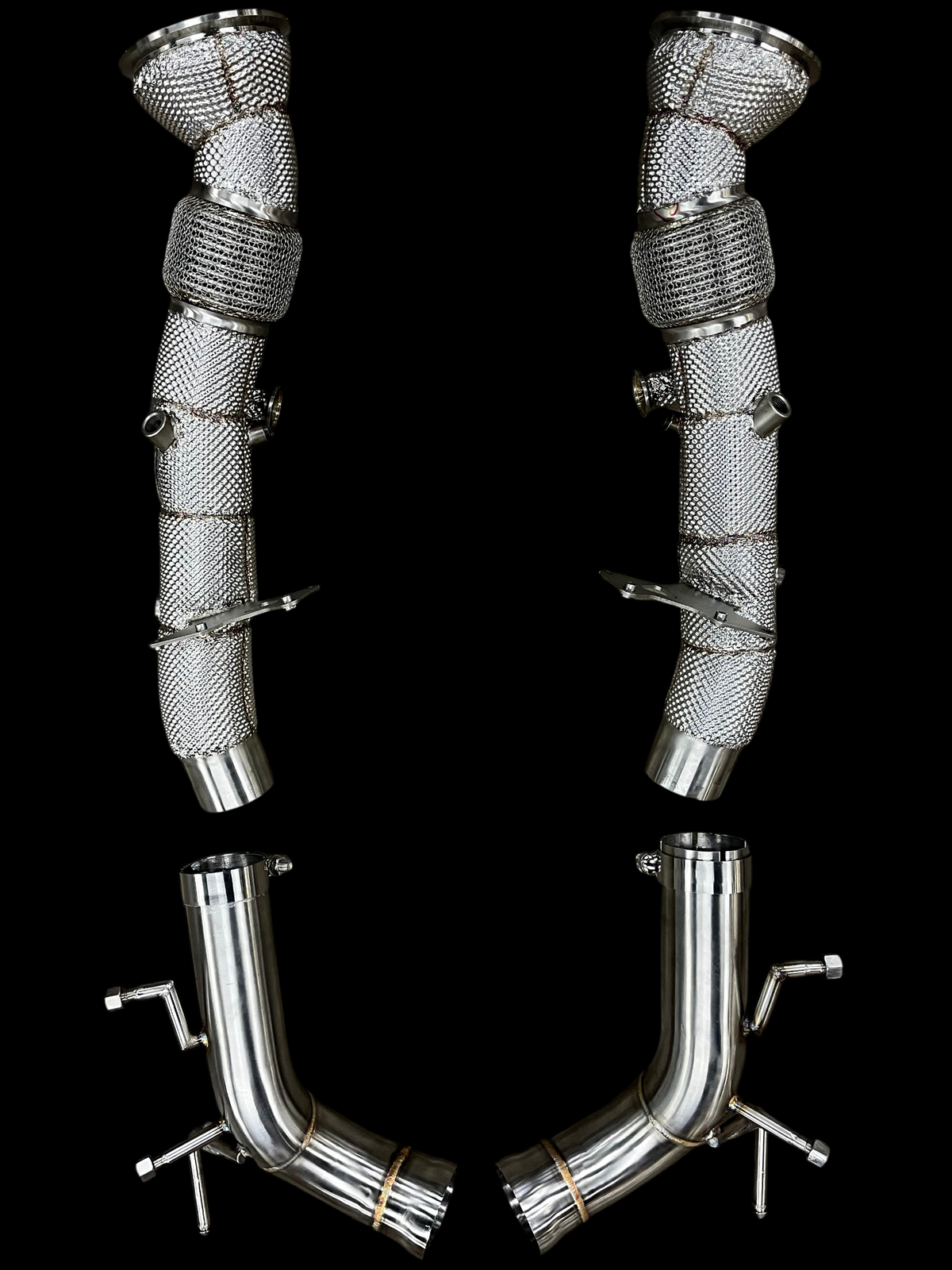 ProjectGamma Ferrari 296 GTB / GTS Stainless Steel Valved Exhaust System & Heat Shield Performance Downpipes