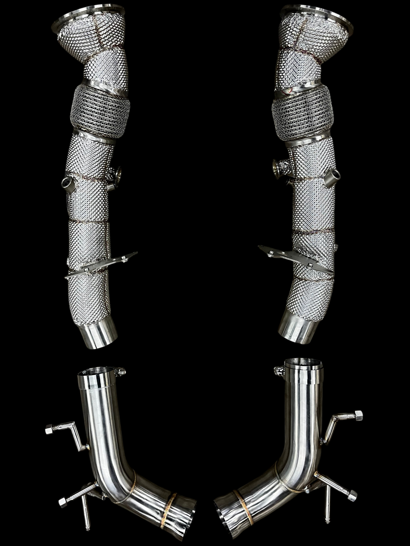 ProjectGamma Ferrari 296 GTB / GTS Stainless Steel Valved Exhaust System & Heat Shield Performance Downpipes