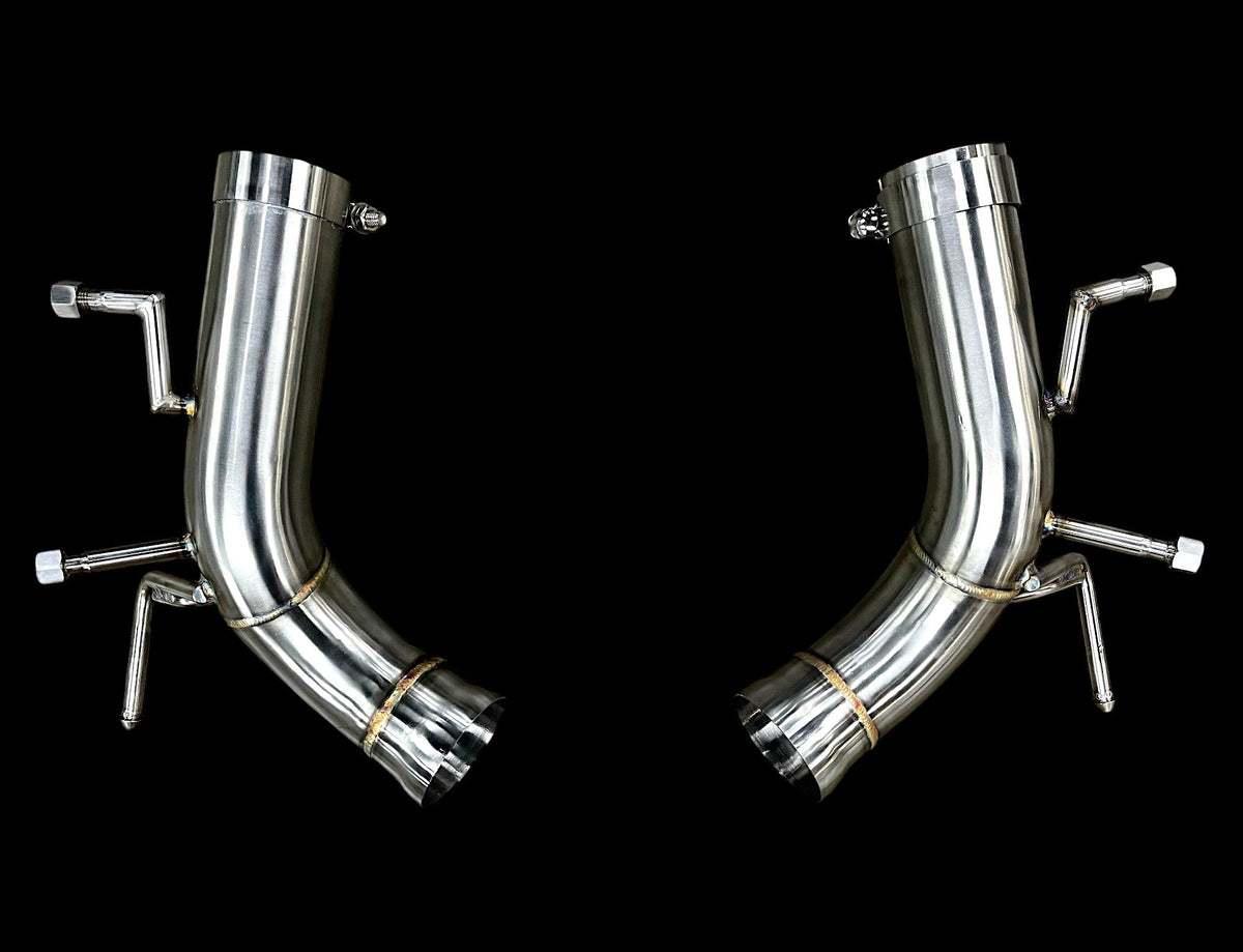 ProjectGamma Ferrari 296 GTB / GTS Stainless Steel Valved Exhaust System & Heat Shield Performance Downpipes