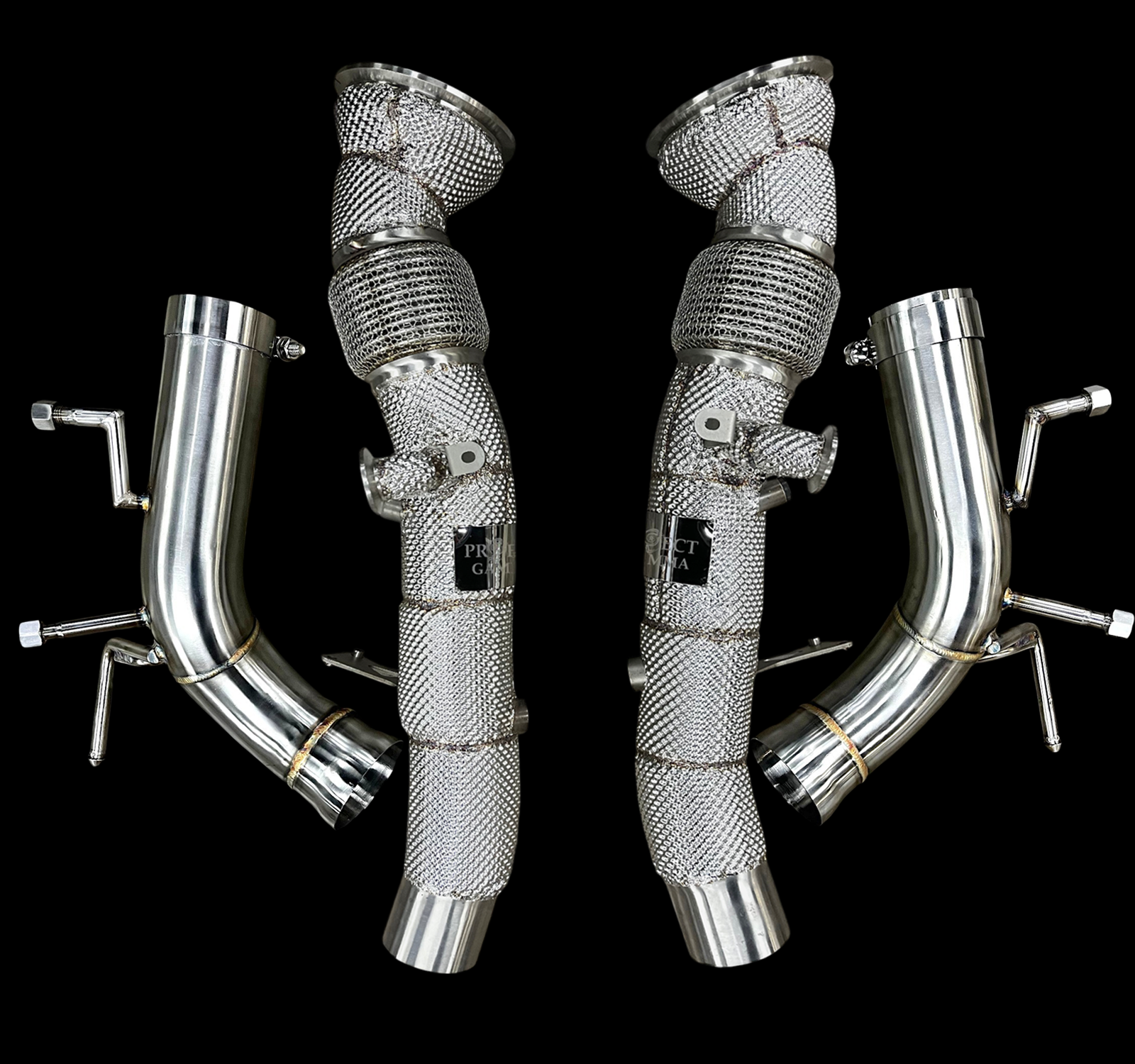 ProjectGamma Ferrari 296 GTB / GTS Stainless Steel Valved Exhaust System & Heat Shield Performance Downpipes