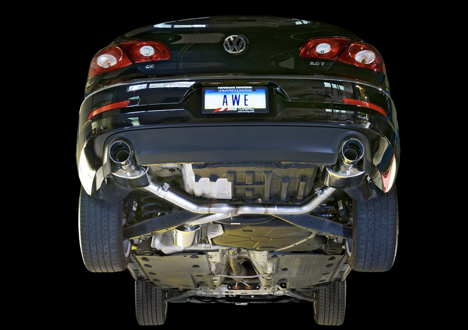 AWE VW CC 2.0T Touring Edition Performance Exhaust - Chrome Silver Tips