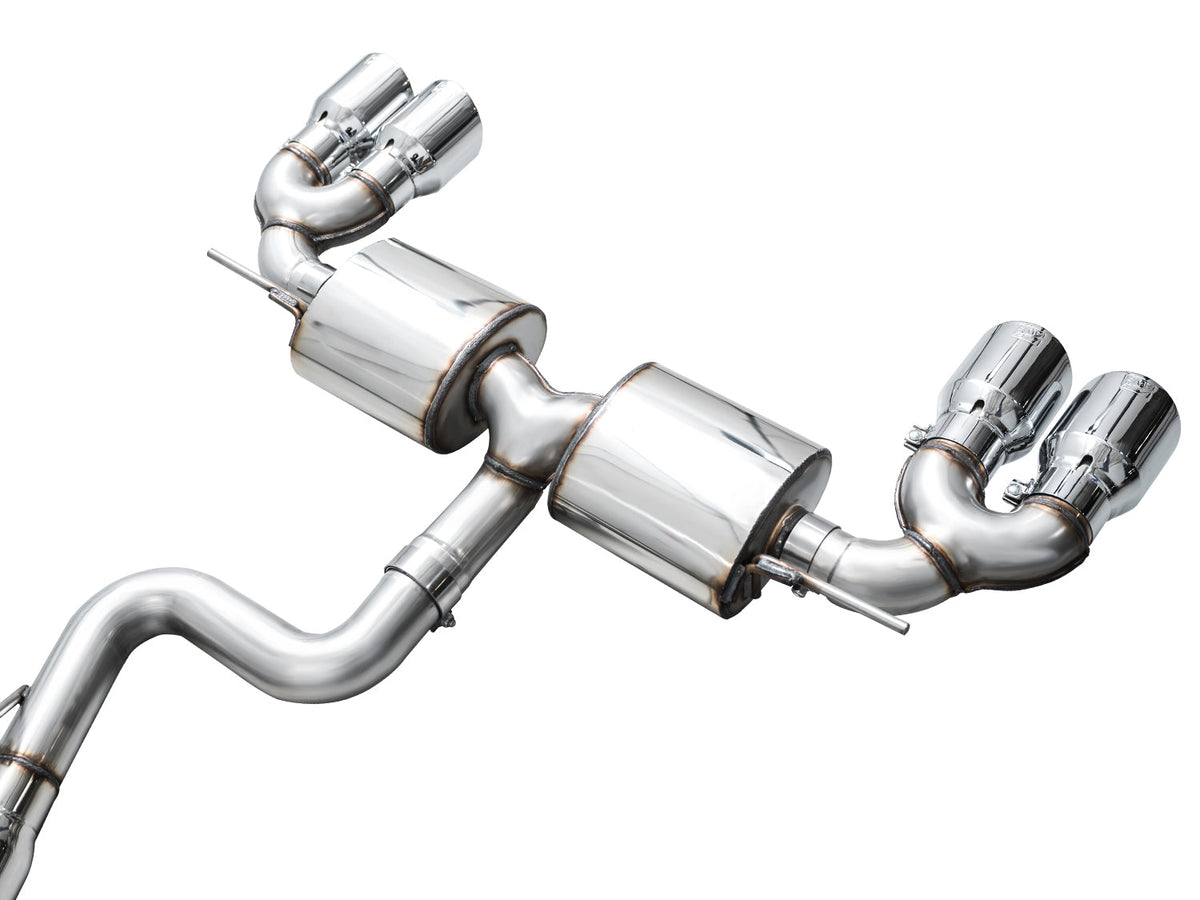AWE Touring Edition Exhaust for Volkswagen MK8 Golf R - Chrome Silver Tips