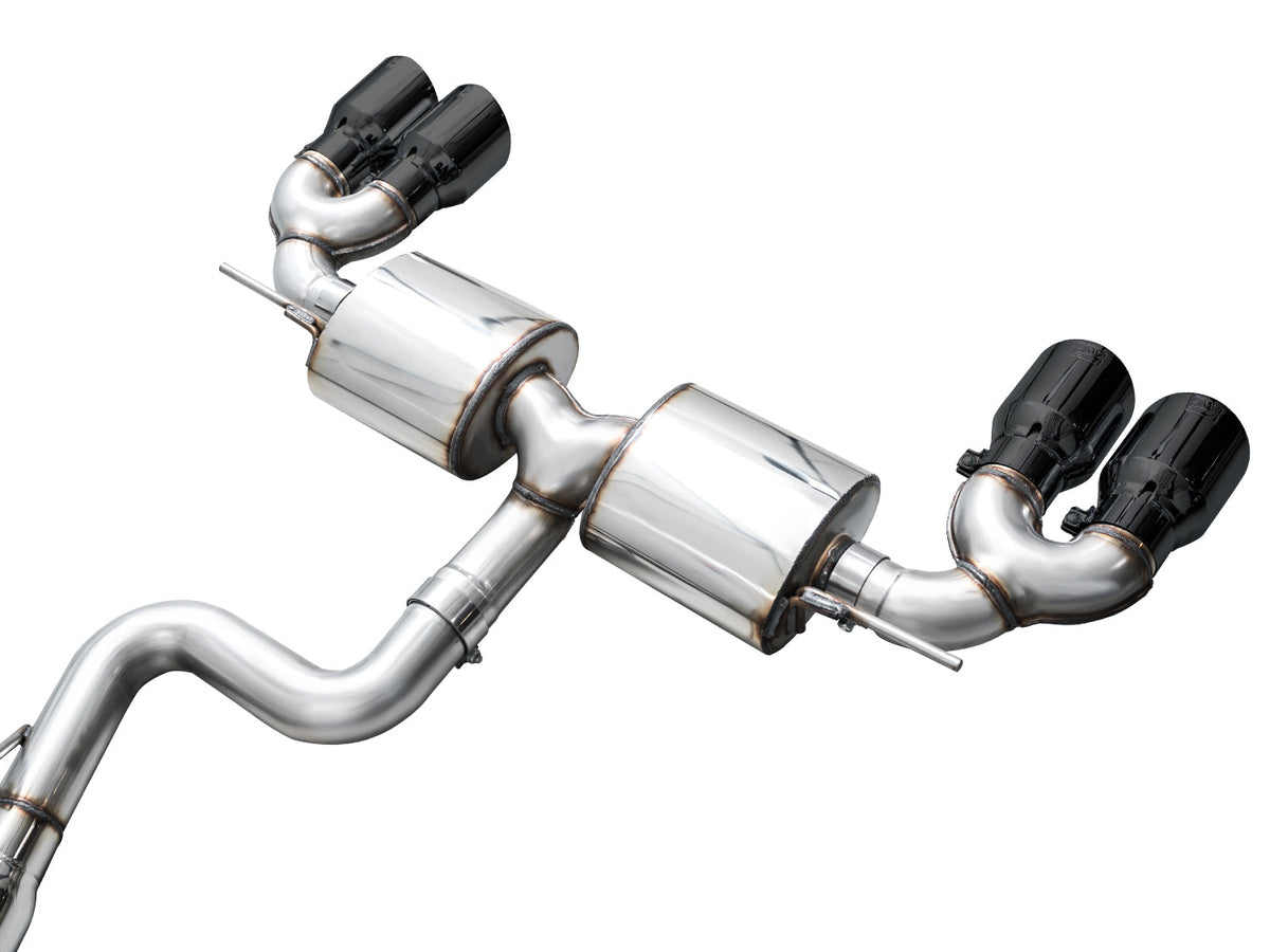 AWE Touring Edition Exhaust for Volkswagen MK8 Golf R - Diamond Black Tips