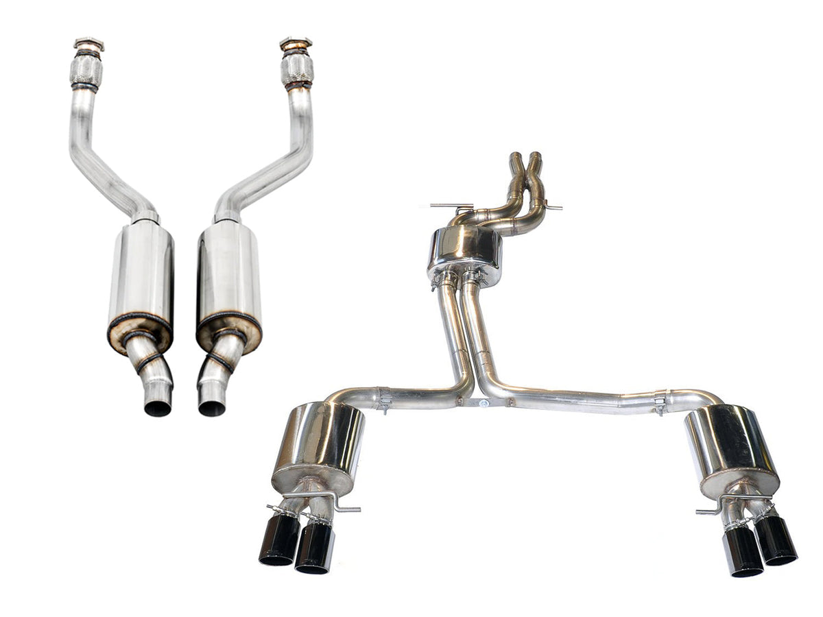 AWE Audi B8 / B8.5 S5 Cabrio Touring Edition Exhaust with Downpipes - Diamond Black Tips
