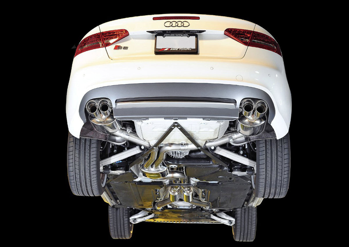 AWE Audi B8 / B8.5 S5 Cabrio Touring Edition Exhaust with Downpipes - Diamond Black Tips
