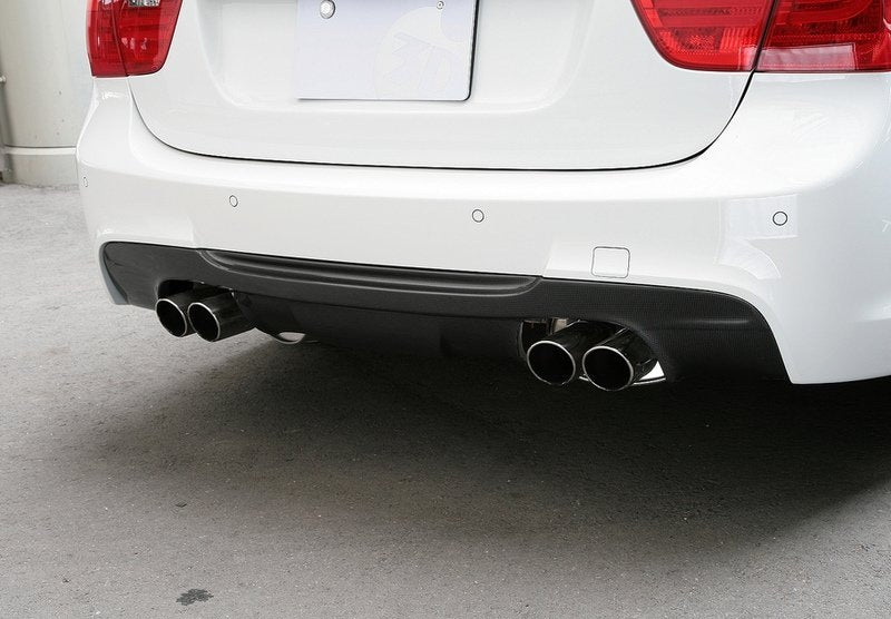 3D Design Carbon Fibre Rear Diffuser Quad Exhaust - BMW E90 335i M Sport N54 N55