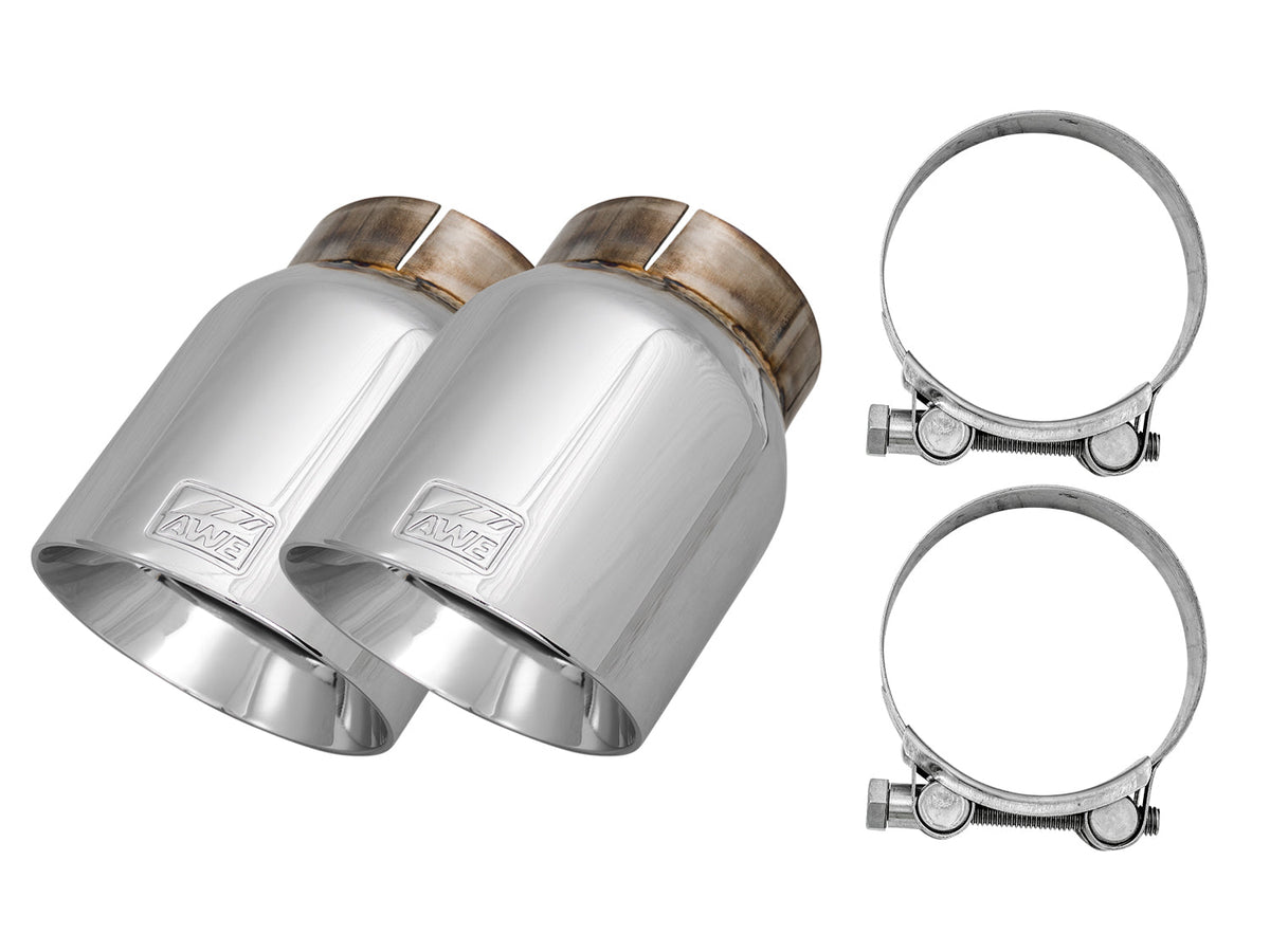AWE Replacement Exhaust Tip Kits - Chrome Silver / Diamond Black / Vapor Blue