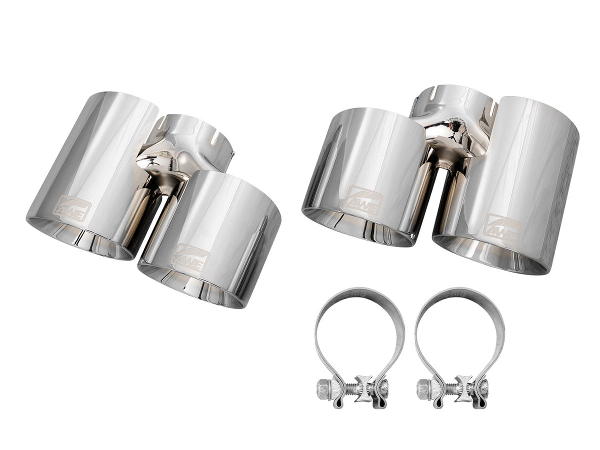 AWE Replacement Exhaust Tip Kits - Chrome Silver / Diamond Black / Vapor Blue