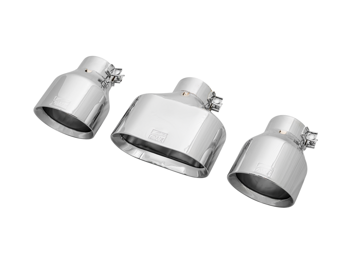 AWE Replacement Exhaust Tip Kits - Chrome Silver / Diamond Black / Vapor Blue