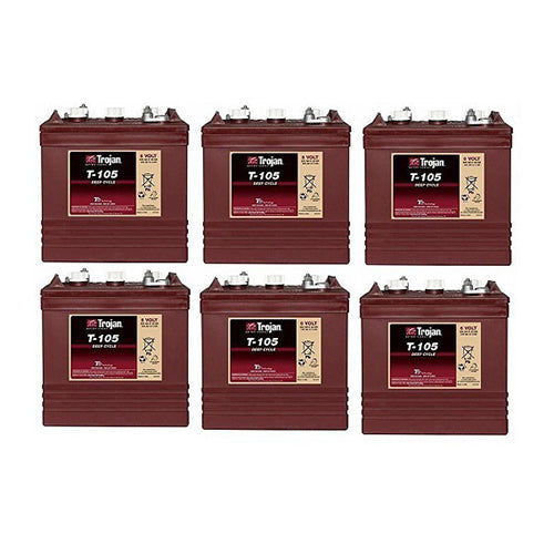 Trojan 6x Trojan T-105 6V 225AH Deep Cycle Batteries - Image 1