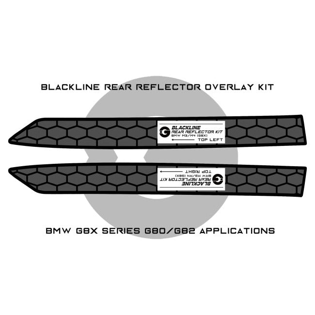 Goldenwrench Supply BMW M3 / M4 Competition 2021+ (G80/G82) BLACKLINE Rear Reflector Overlay Kit