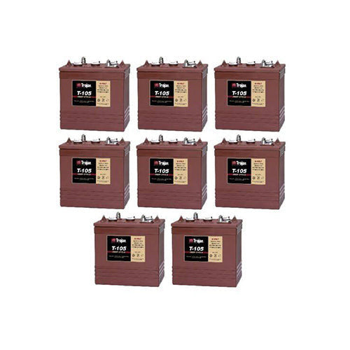 Trojan 8x Trojan T-105 Deep Cycle Battery 6V 225Ah - Image 1