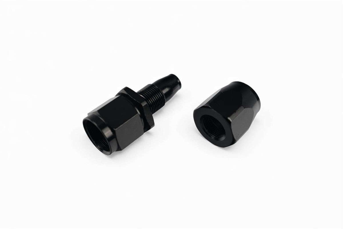 Black AN-8 Swivel Straight Oil Cooler Fitting