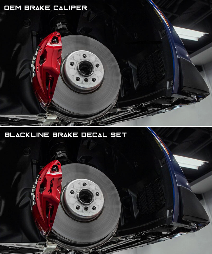 Goldenwrench Supply Toyota GR Supra 2020+ (A90) BLACKLINE Performance Brake Caliper Decal Sets