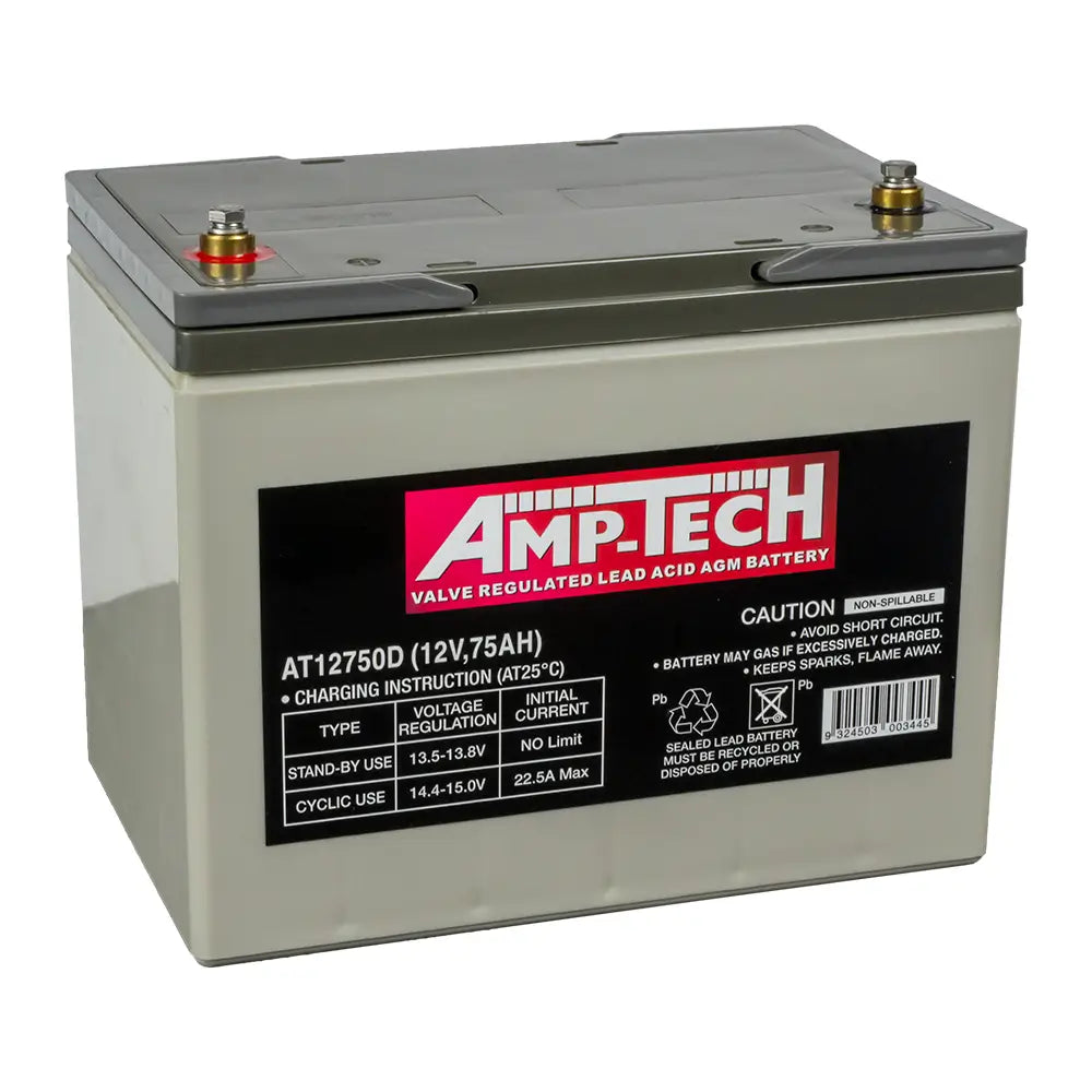 Amptech Ritar Amptech AT12750D Deep Cycle AGM Battery 75AH - Image 1