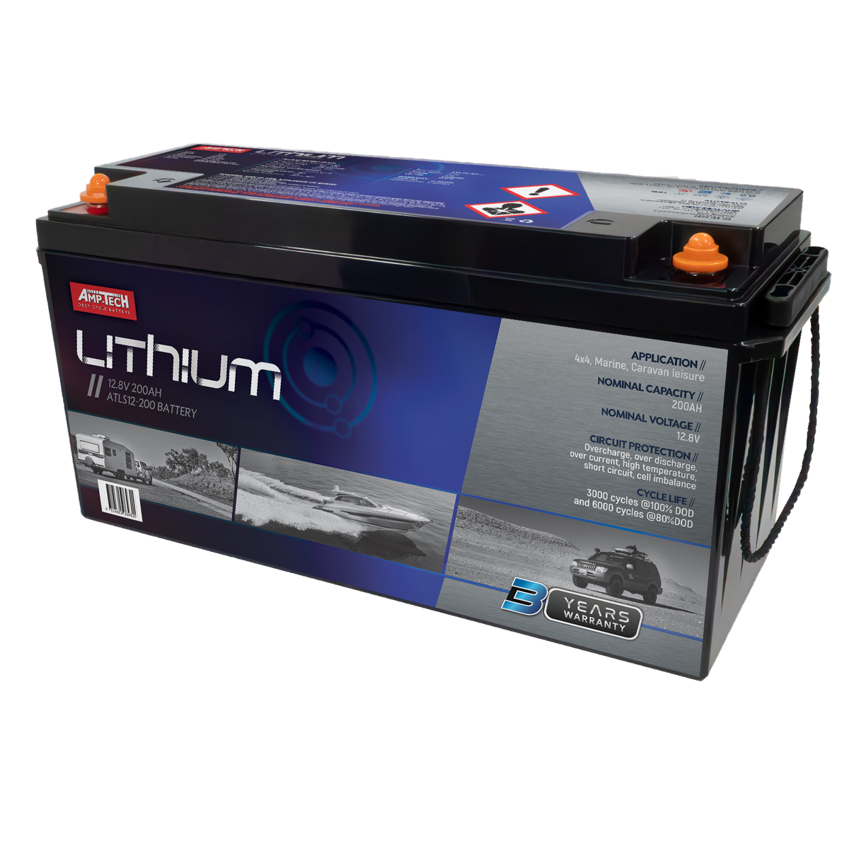 AMPTech Amptech Lithium ATLS12-200 Lithium Deep Cycle 200ah - Image 1