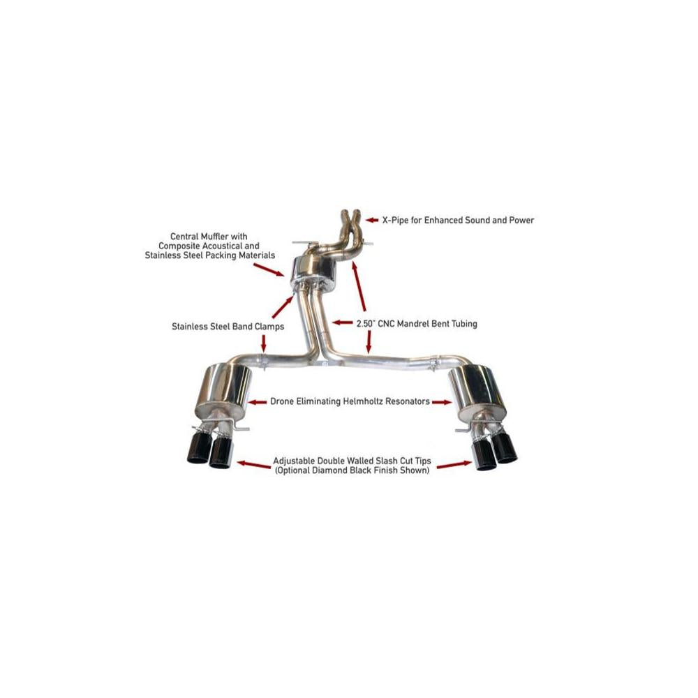 AWE Audi B8.5 S4 3.0T Touring Edition Exhaust System - Diamond Black Tips (102mm)