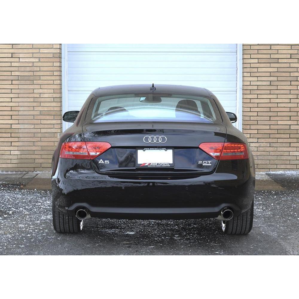AWE Audi B8 A5 2.0T Touring Edition Exhaust - Dual Outlet Polished Silver Tips