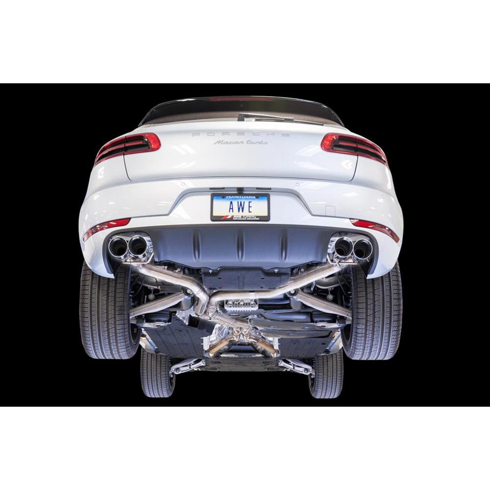 AWE Porsche Macan Touring Edition Exhaust System - Chrome Silver 102mm Tips