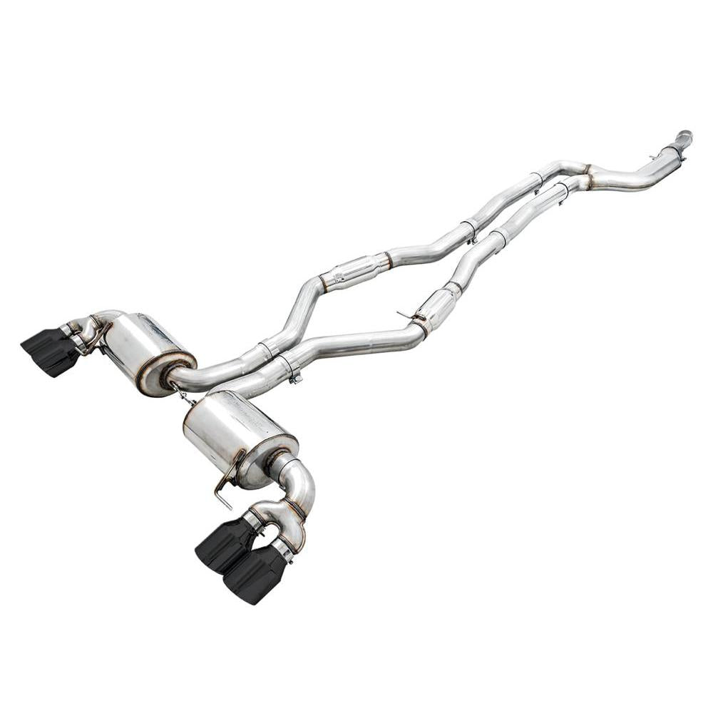 AWE 2019+ BMW M340i (G20) Resonated Touring Edition Exhaust - Quad Diamond Black Tips