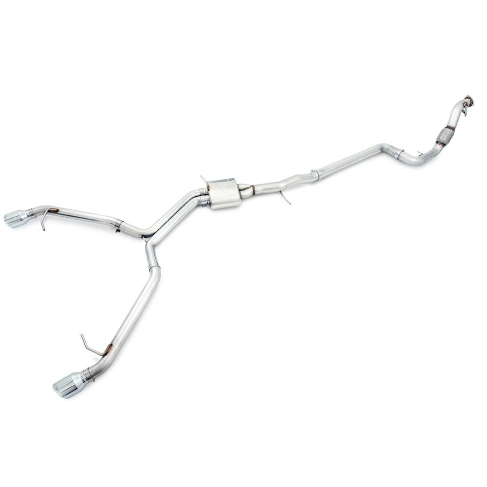 AWE Audi B9 A4 Track Edition Exhaust Dual Outlet - Chrome Silver Tips (Includes DP)
