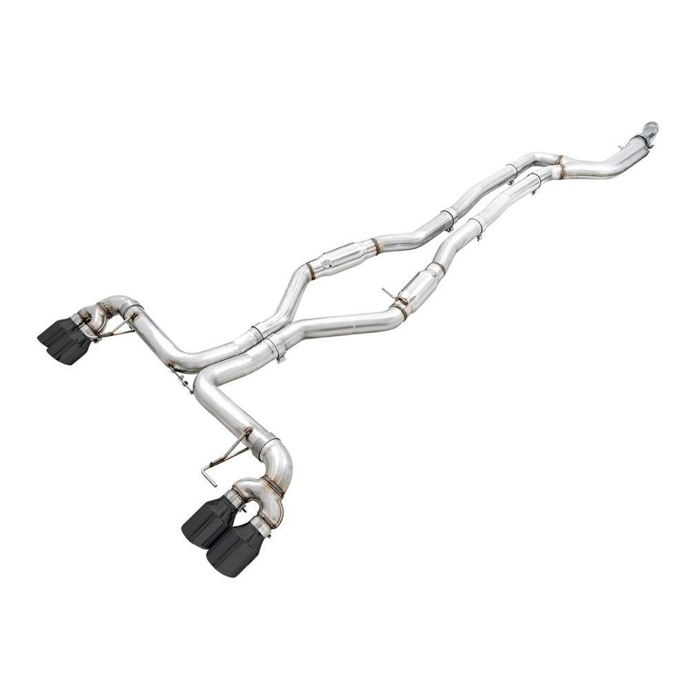 AWE 2019+ BMW M340i (G20) Track Edition Exhaust - Quad Diamond Black Tips