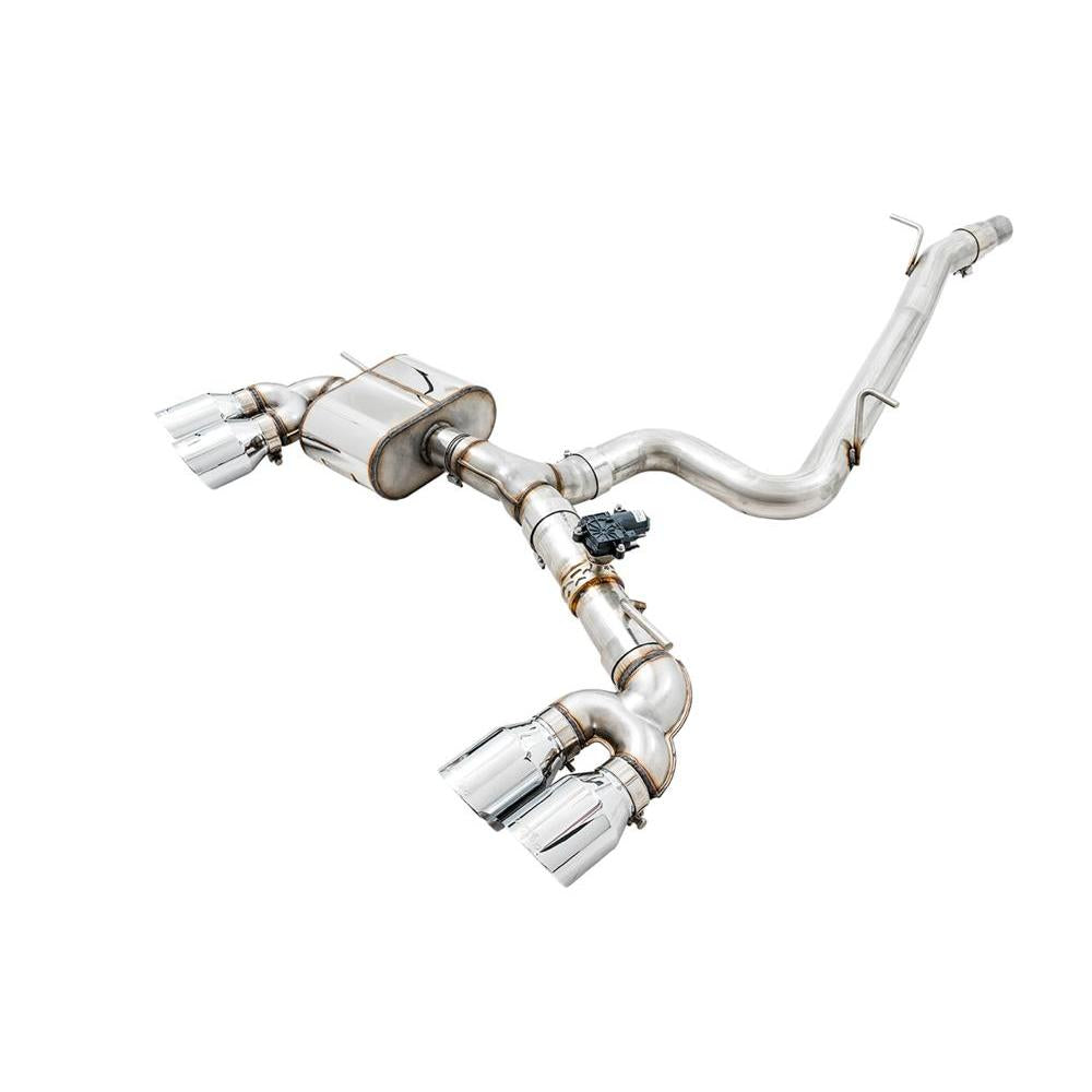 AWE Mk7 Golf R SwitchPath Exhaust - Chrome Silver Tips 102mm