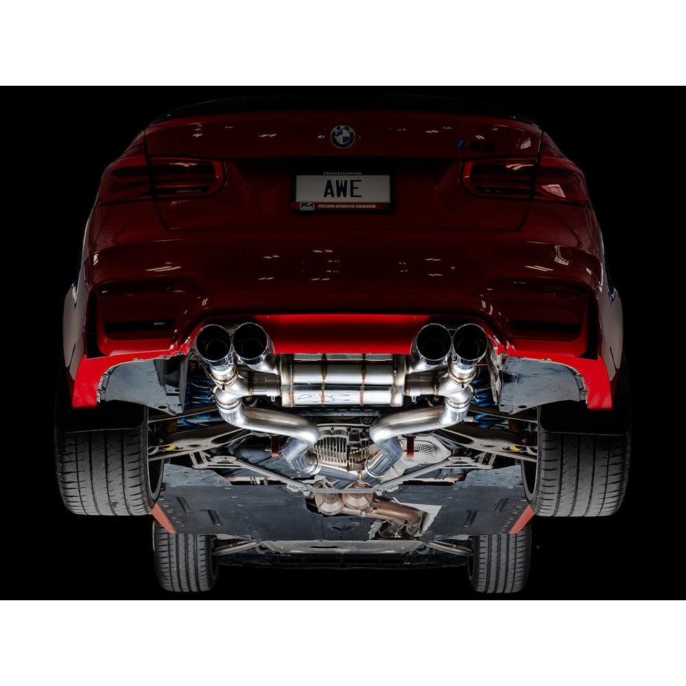 AWE BMW F8X M3/M4 SwitchPath Catback Exhaust - Chrome Silver Tips