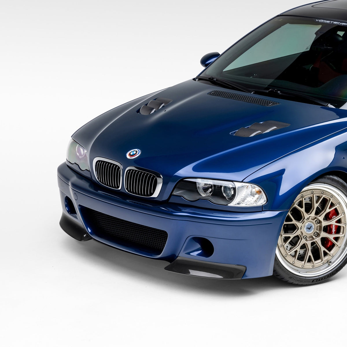 Vorsteiner V20 Aero Front Bumper with 2-Piece Splitter - Gloss Carbon Fibre PP 1x1 - BMW E46 M3 S54
