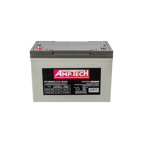 Amptech 🔋 Amptech AT12900DS Deep Cycle AGM Battery — 12 V 105 Ah 800 CCA - Image 1