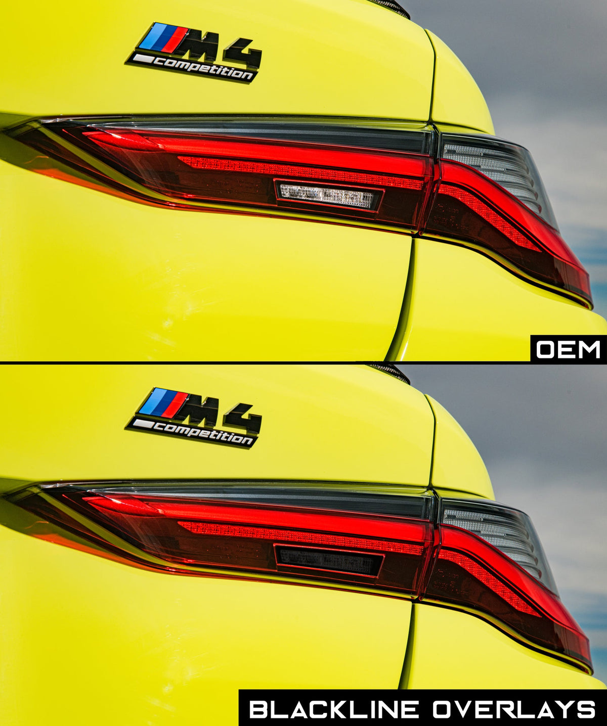 Goldenwrench Supply BMW 4 Series M4 Competition 2021+ (G22/G82 Pre LCI) BLACKLINE Taillight Overlay Kit