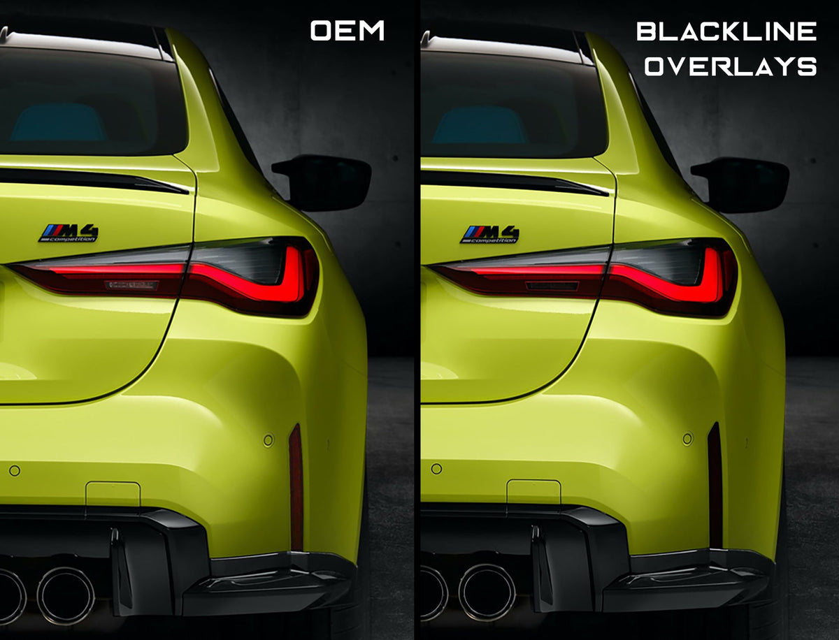 Goldenwrench Supply BMW M3 / M4 Competition 2021+ (G80/G82) BLACKLINE Rear Reflector Overlay Kit