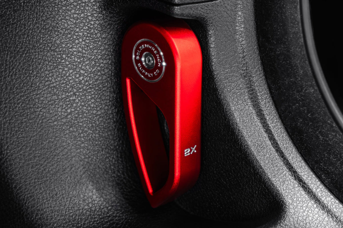 Goldenwrench Supply BMW M Car F Series BLACKLINE Performance Edition RED Hood Latch Handle (RHD)