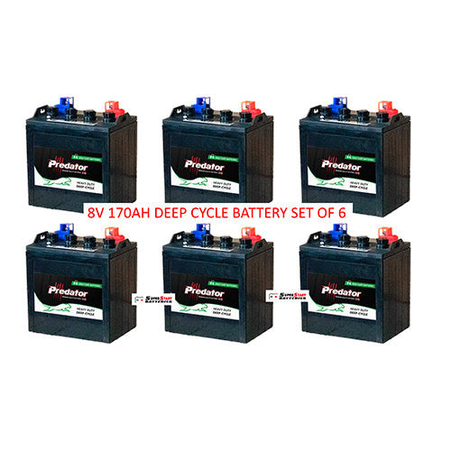 Trojan Set of 6 Golf Cart Batteries 8V 170AH Deep Cycle GC8-DT876-170 - Image 1