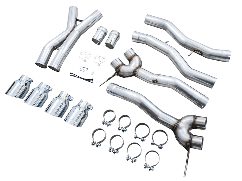 AWE Track Edition Catback Exhaust for BMW G8X M3/M4 - Diamond Black Tips