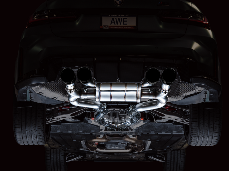 AWE Track Edition Catback Exhaust for BMW G8X M3/M4 - Diamond Black Tips