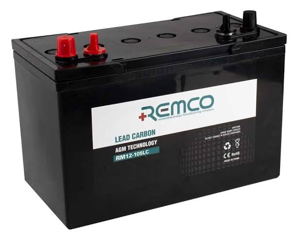 Remco 12V 105Ah Lead Carbon Deep Cycle Battery - RM12-105LC - Image 1