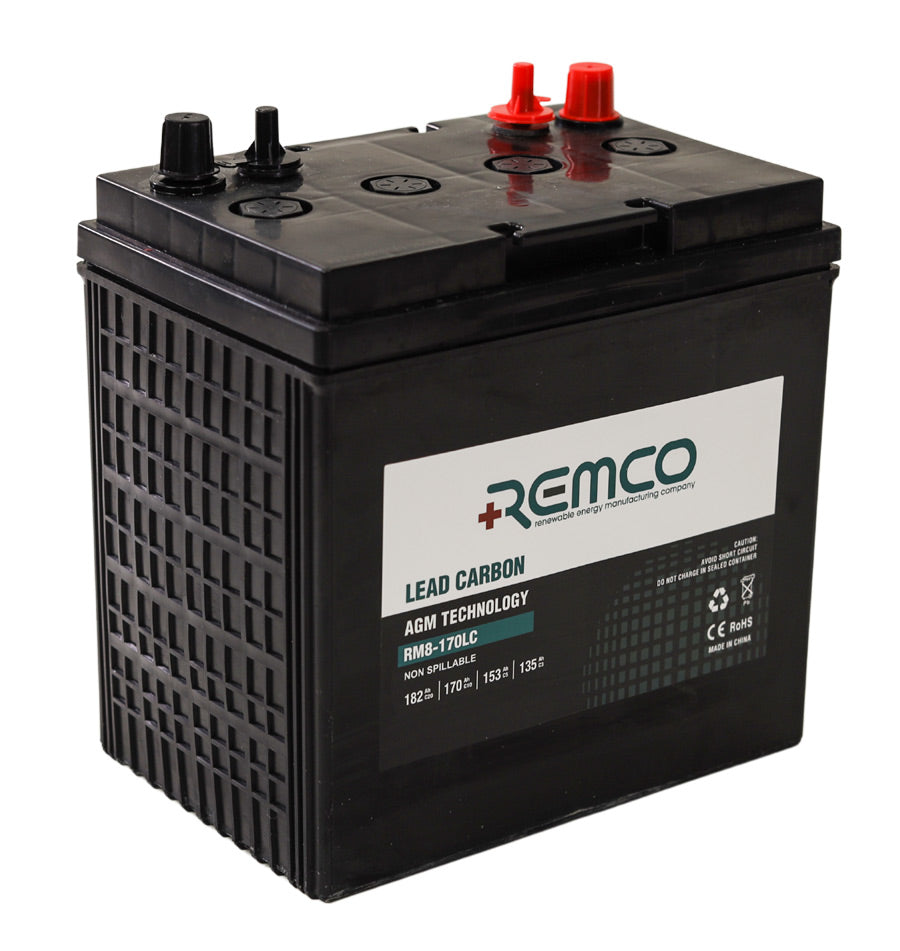 Remco Lead Carbon Deep Cycle Battery RM8-170LC 8V 170AH - Special Order - Image 1